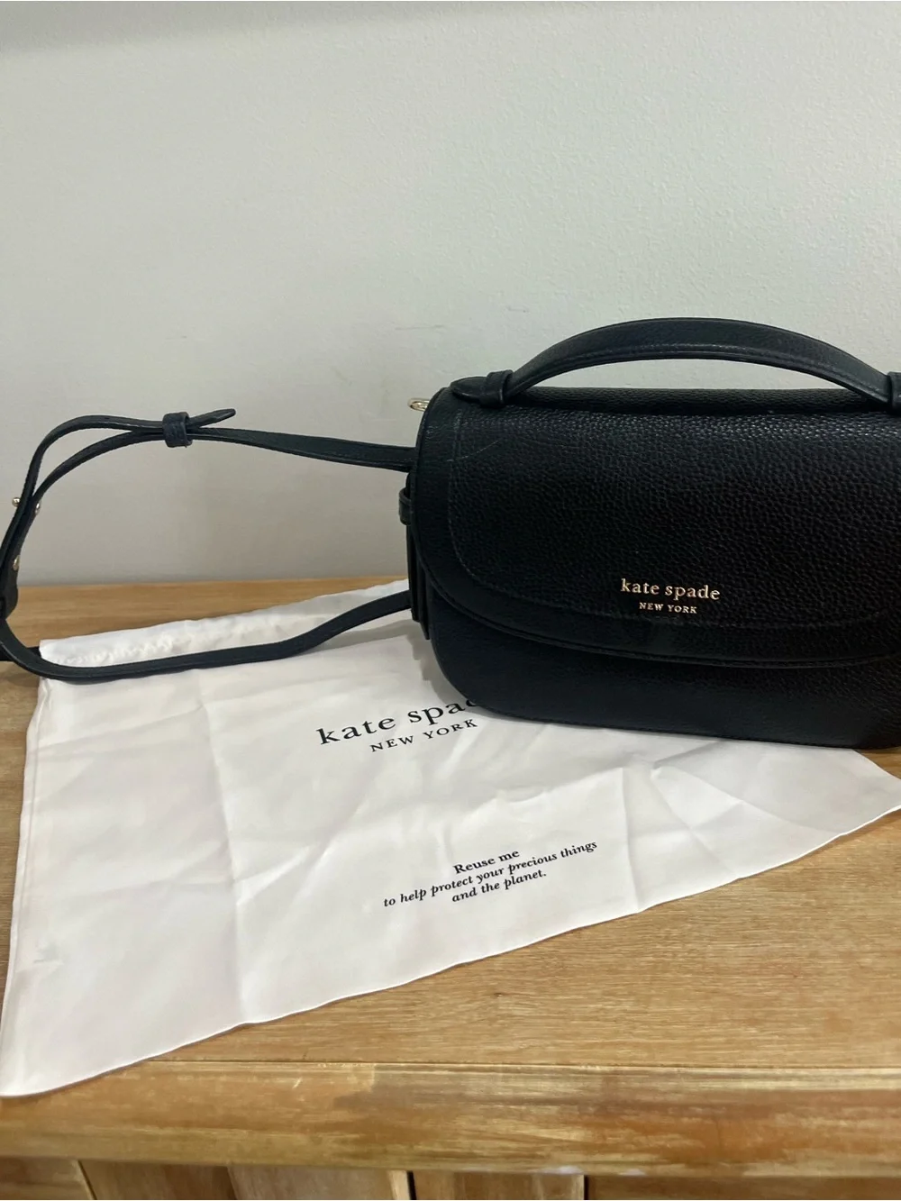Kate Spade New York Black Leather Crossbody Satchel